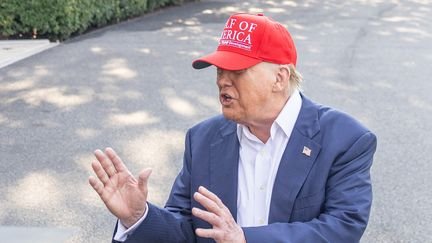 Le président américain, Donald Trump, à la Maison Blanche, à Washington, le 1er juillet 2025. (MEHMET ESER / MIDDLE EAST IMAGES / AFP)