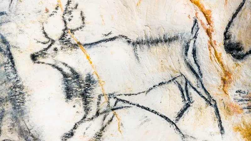 Réplique d'un cerf de la grotte Chauvet en Ardèche