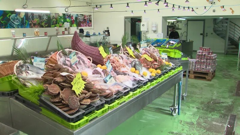 Les étales de cette poissonnerie de La Cotinière étaient vides, ce mercredi 6 novembre.