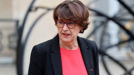 Minister of Agriculture Annie Genevard at the Elysée in Paris, on January 14, 2026. (LUDOVIC MARIN / AFP)