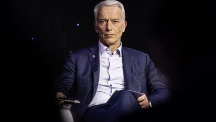 Le président du Medef, Patrick Martin, lors d'un événement du parti Renaissance à Paris, le 27 janvier 2026. (DANIEL PERRON / HANS LUCAS / AFP)