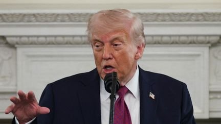 Le président américain, Donald Trump, à la Maison Blanche, le 21 avril 2026. (ALEX WONG / GETTY IMAGES NORTH AMERICA)